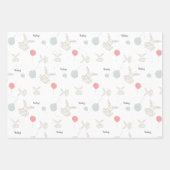 Niedlich Bunny und Balloons Baby Geschenkpapier Set (Vorderseite)