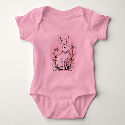 Niedlich Bunny und Lilies Baby Strampler (Vorderseite)