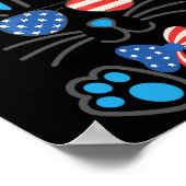 Niedlich Bunny US Flag Sungles Bow Krawatte Happy  Poster (Ecke)