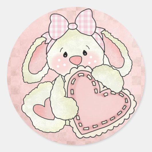 Niedlich Bunny Valentine Stickers (Vorderseite)