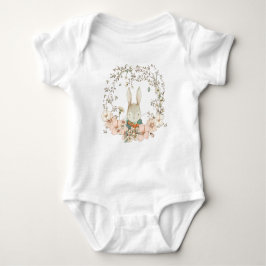 Niedlich Bunny Vintag Florals Greenerage Foliage B Baby Strampler