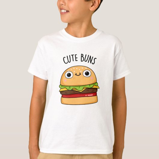 Niedlich Buns Funny Burger Puff T-Shirt (Vorderseite)