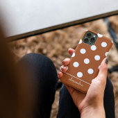 Niedlich Burnt Orange Polka Dot Muster Personalisi Case-Mate iPhone Hülle