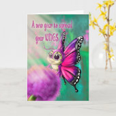 Niedlich Butterfly Geburtstag Karte (Gelbe Blume)