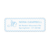 Niedlich Butterfly Initials Baby Blue Rücksendeadr (Vorne)