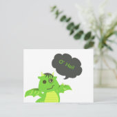 Niedlich Button Mit Augen Zombie Dragon Postkarte (Stehend Vorderseite)