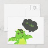 Niedlich Button Mit Augen Zombie Dragon Postkarte (Vorne/Hinten)