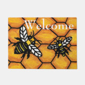 Niedlich Buzzing, Gelb und Schwarze Bienen, Honigw Fußmatte (Vorderseite)