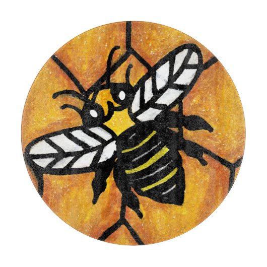 Niedlich Buzzing Yellow Jacket Bee Honeycomb Schneidebrett (Vorderseite)