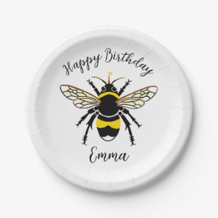 Niedlich Buzzy BEE Wildlife - Happy Birthday - Par Pappteller