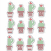 Niedlich Cactus Cacti Potted Pflanze Set Sticker (Vorderseite)
