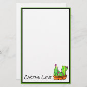 Niedlich Cactus cacti succulents pink wüste Blume Briefpapier (Vorne/Hinten)