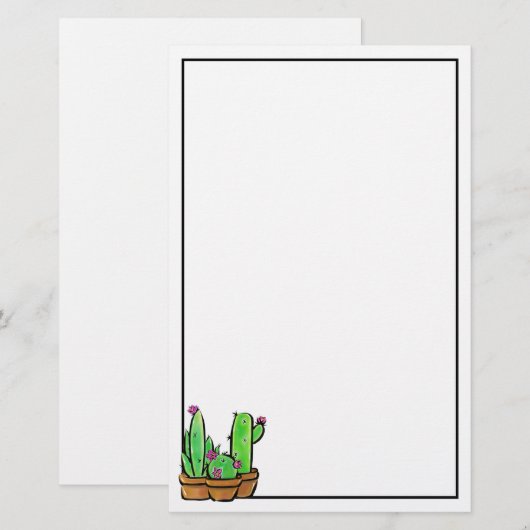 Niedlich Cactus cacti succuli Briefpapier (Vorne/Hinten)