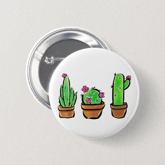 Niedlich Cactus cacti succuli Button (Vorne & Hinten)