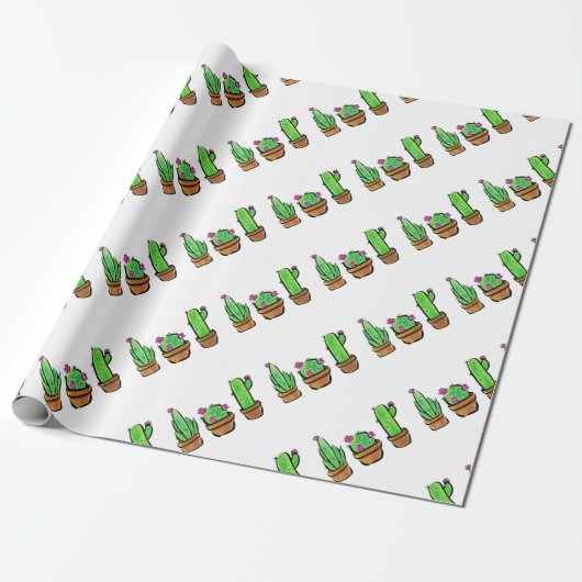 Niedlich Cactus cacti succuli Geschenkpapier (Ungerollt)
