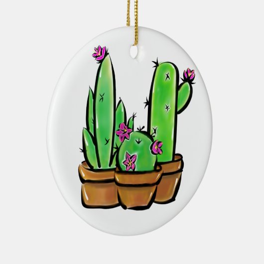 Niedlich Cactus cacti succuli Keramik Ornament (Rechts)