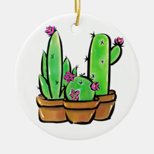 Niedlich Cactus cacti succuli Keramik Ornament