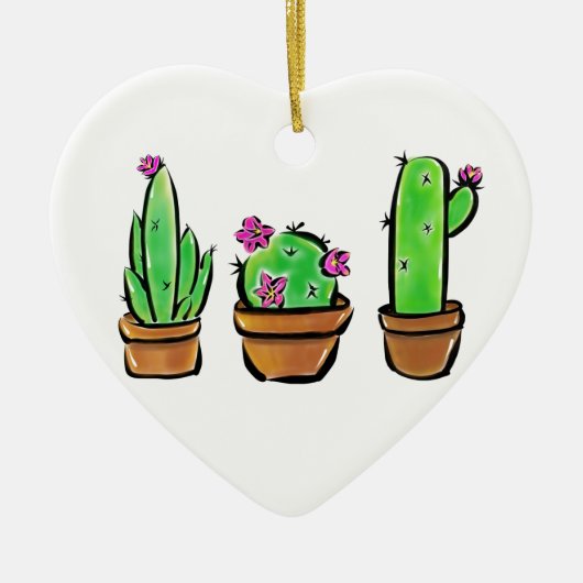 Niedlich Cactus cacti succuli Keramikornament (Vorne)