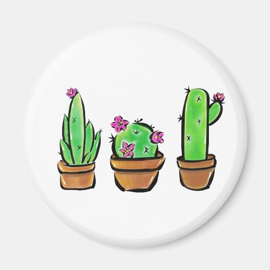 Niedlich Cactus cacti succuli Magnet (Vorne)