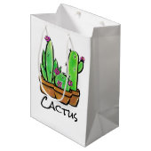 Niedlich Cactus cacti succuli Mittlere Geschenktüte (Vorderseite Schrägansicht)