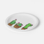 Niedlich Cactus cacti succuli Pappteller (Schrägansicht)