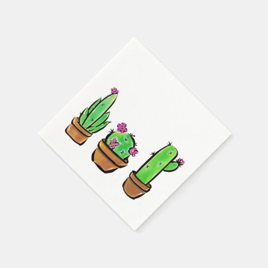 Niedlich Cactus cacti succuli Serviette (Ecke)