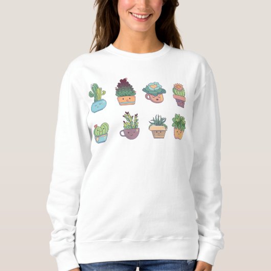 Niedlich Cactus Collector Kawaii Succulent Lover Sweatshirt (Vorderseite)
