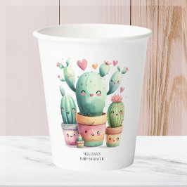 Niedlich Cactus Fiesta Baby Shower Pappbecher