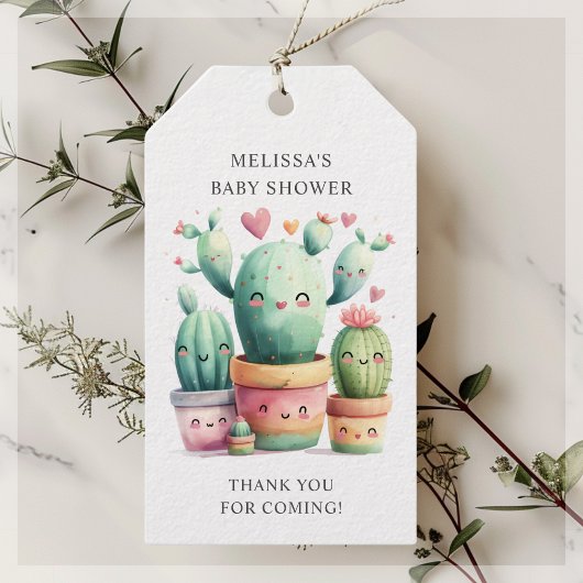 Niedlich Cactus Fiesta Baby Shower Vielen Dank Geschenkanhänger