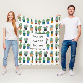 Niedlich Cactus Greenery Blume Natur Fleecedecke