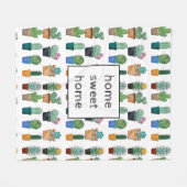 Niedlich Cactus Greenery Blume Natur Fleecedecke (Vorderseite (Horizontal))