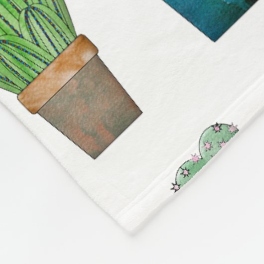 Niedlich Cactus Greenery Blume Natur Fleecedecke (Ecke)