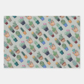 Niedlich Cactus Greenery Blume Pattern Geschenkpapier Set (Vorderseite 3)