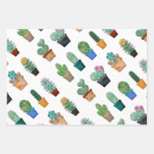 Niedlich Cactus Greenery Blume Pattern Geschenkpapier Set (Vorderseite 3)
