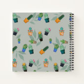Niedlich Cactus Greenery Blume Pattern Notizblock (Rückseite)