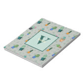 Niedlich Cactus Greenery Blume Pattern Notizblock (Rotiert)