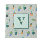 Niedlich Cactus Greenery Blume Pattern Notizblock (Vorderseite)