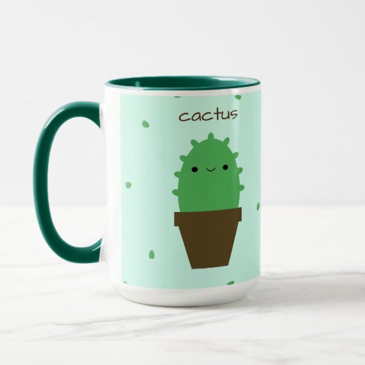Niedlich Cactus kawaii Pflanze Tasse (Links)