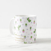 Niedlich Cactus Pattern Individuelle Name Einzigar Kaffeetasse (Vorderseite Links)