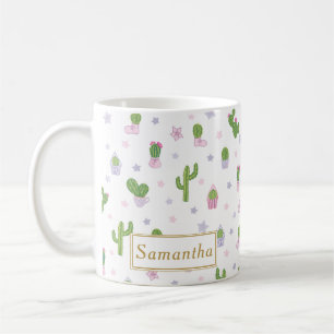 Niedlich Cactus Pattern Individuelle Name Einzigar Kaffeetasse