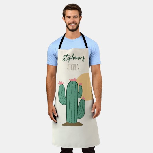 Niedlich Cactus Personalisiert Kitchen Schürze (Getragen)