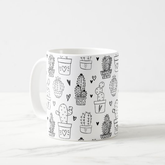 Niedlich Cactus Succulent Garden Pflanze Botanisch Kaffeetasse (Vorderseite Links)