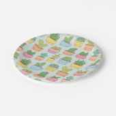 Niedlich Cactus Succulent Pflanze Pattern Party Pappteller (Schrägansicht)