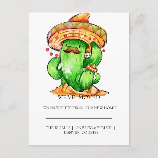 niedlich Cactus Zuhause bewegt Postkarte (Vorderseite)