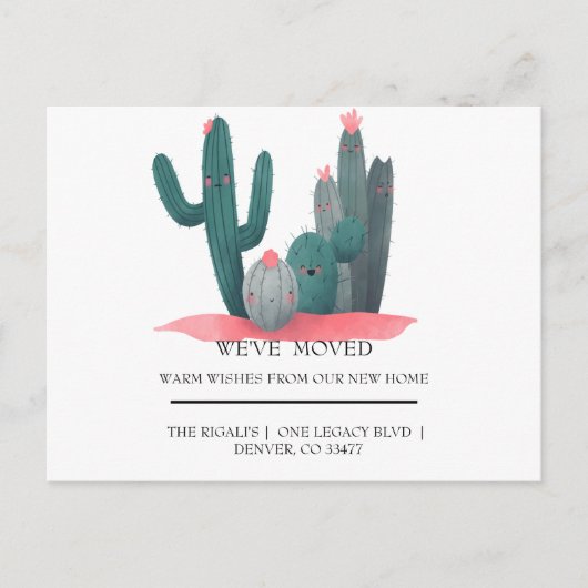 niedlich Cactus Zuhause bewegt Postkarte (Vorderseite)
