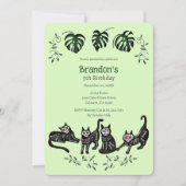 Niedlich Calavera Katzen Kindergeburtstag Einladun Einladung (Vorderseite)