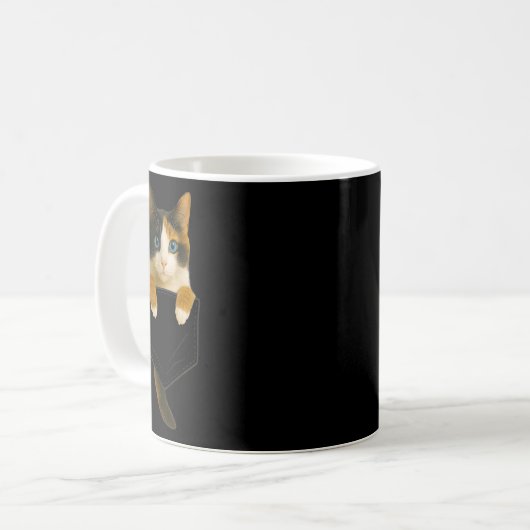 Niedlich Calico Cat Cket Funny Cat Mama Cat Vater Kaffeetasse (Vorderseite Links)
