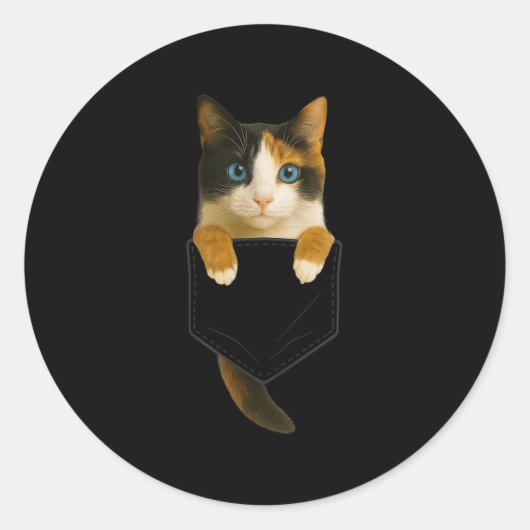 Niedlich Calico Cat Cket Funny Cat Mama Cat Vater Runder Aufkleber (Vorderseite)