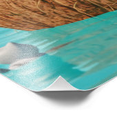 Niedlich Calico Cat in Coconut Island - Kawaii Oze Fotodruck (Ecke)