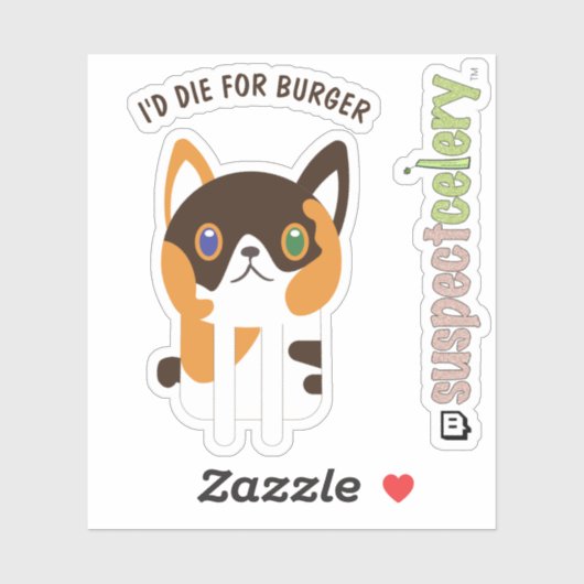 Niedlich Calico Cat / Kitten Line Art Aufkleber (Blatt)